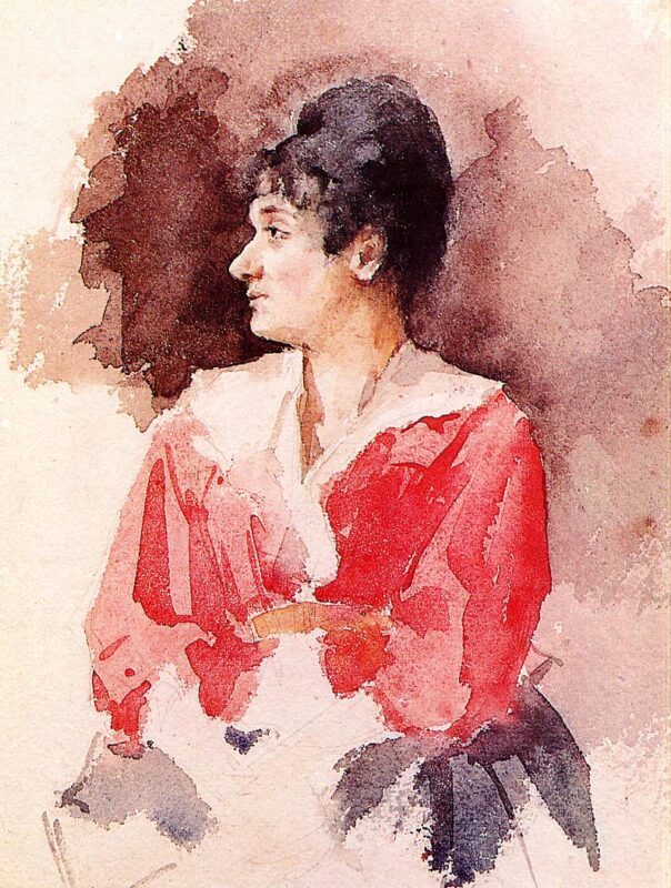 Profile of an Italian Woman (1873) - Mary Cassatt Tablo