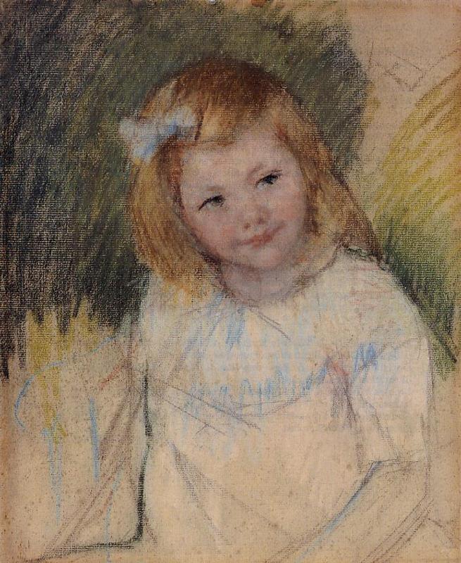 Sara Looking towards the Right (1901) - Mary Cassatt Tablo