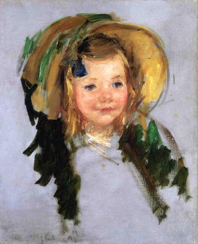 Sara in a Bonnet - Mary Cassatt Tablo