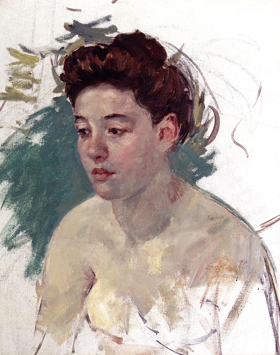 Sketch of Antoinette (no.1) (1901) - Mary Cassatt Tablo