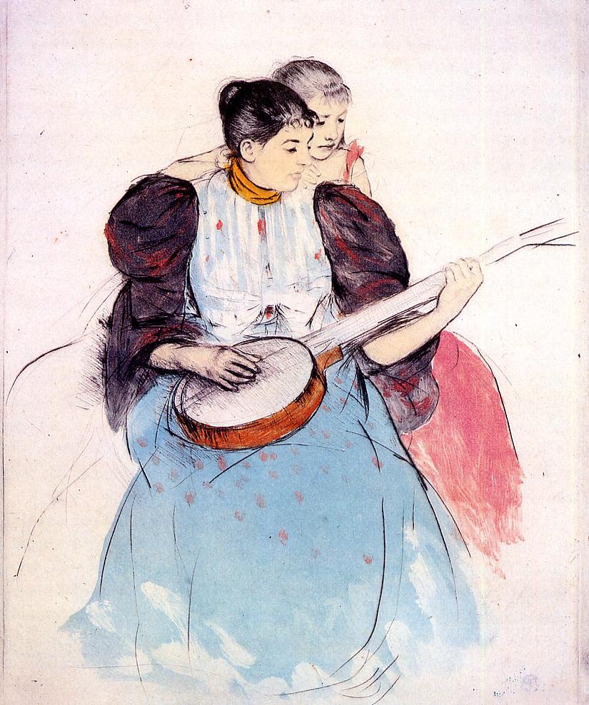 The Banjo Lesson (1893) - Mary Cassatt Tablo