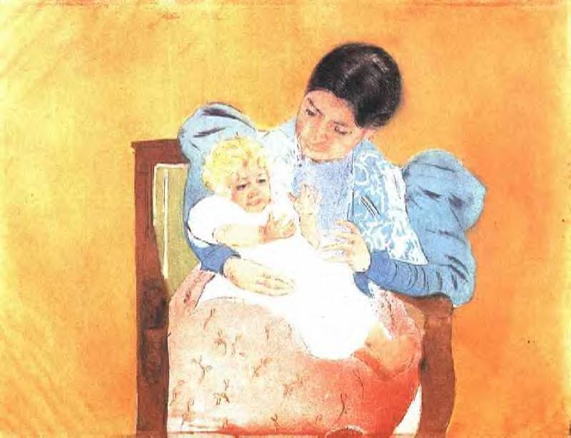 The Barefoot Child (1896) - Mary Cassatt Tablo