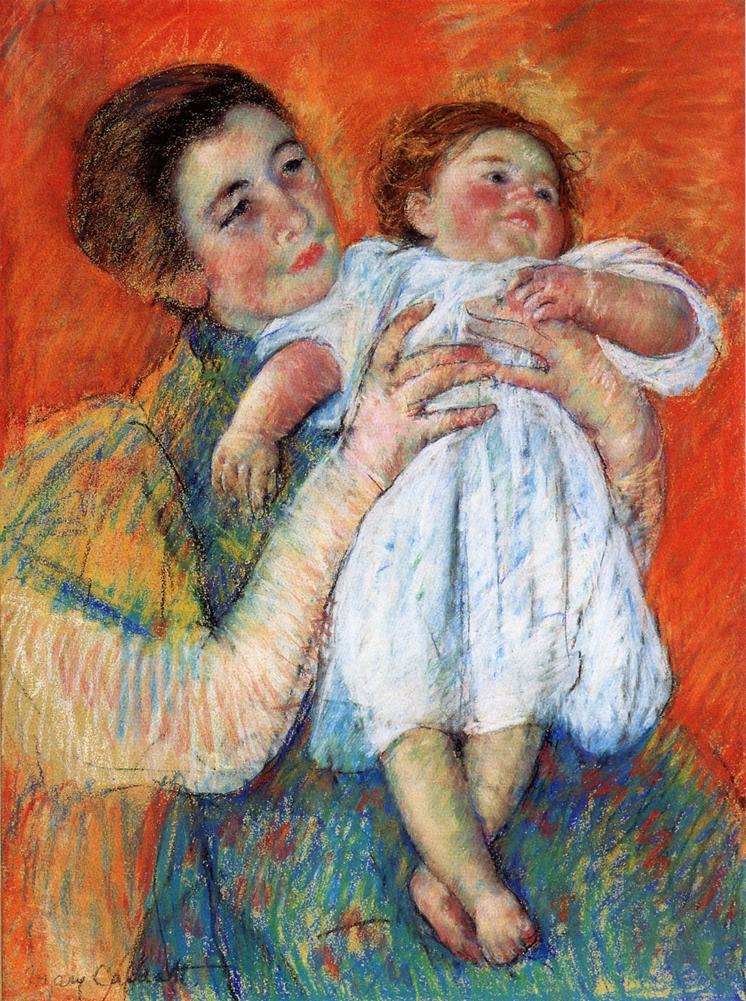 The Barefoot Child (1897) - Mary Cassatt Tablo