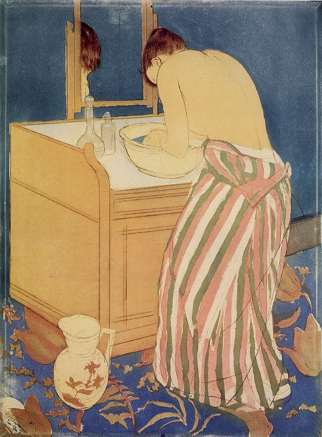 The Bath (1890) - Mary Cassatt Tablo