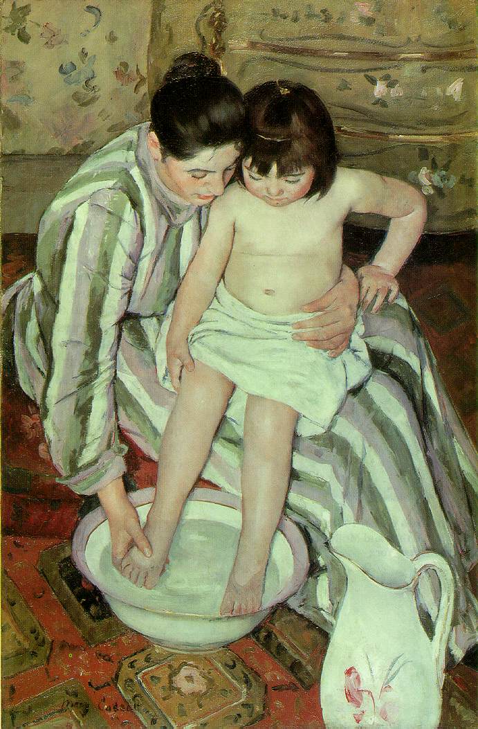 The Bath (1893) - Mary Cassatt Tablo