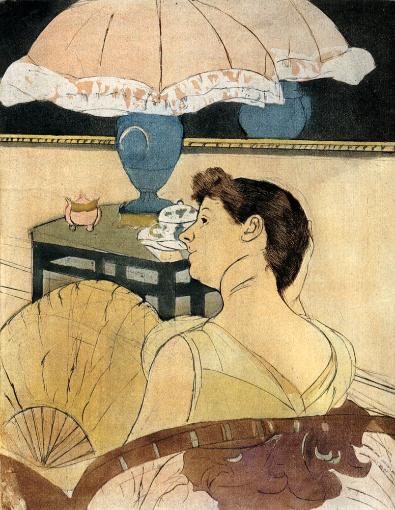 The Lamp (1890) - Mary Cassatt Tablo