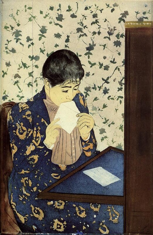 The Letter (1890) - Mary Cassatt Tablo