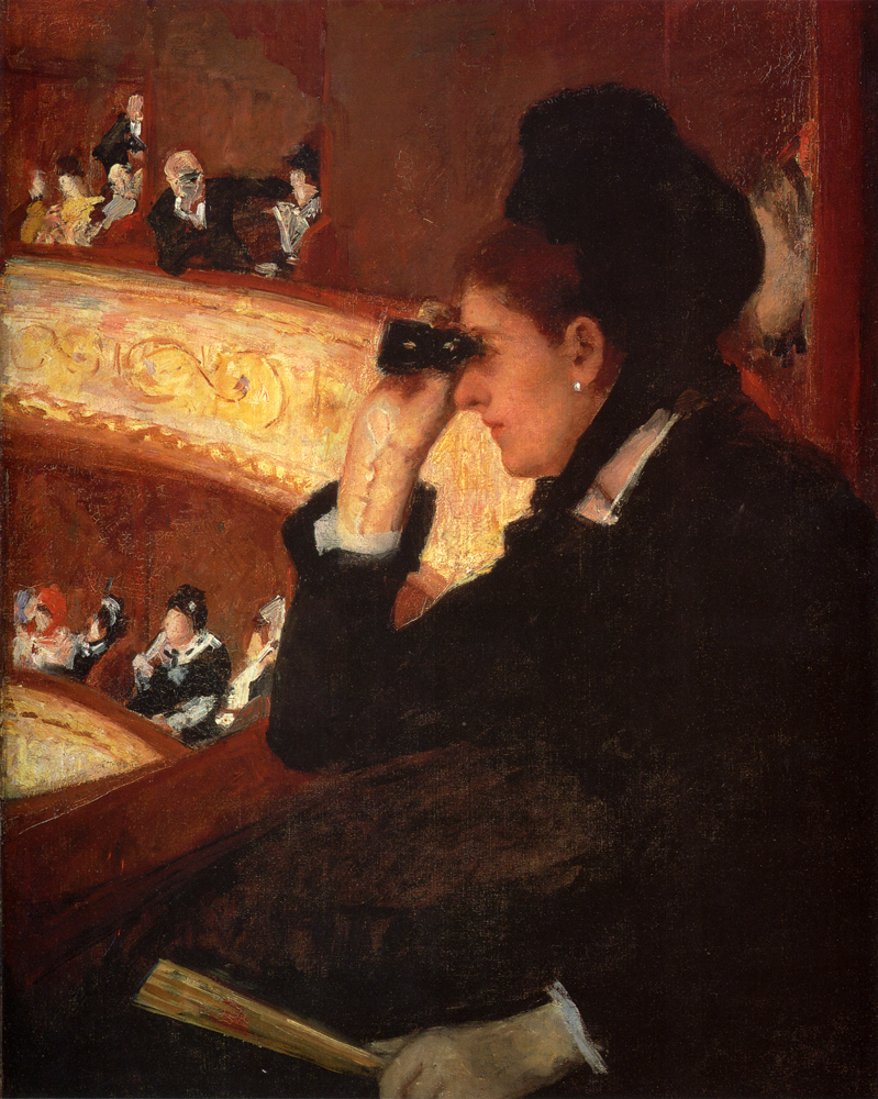 The Opera (1877) - Mary Cassatt Tablo