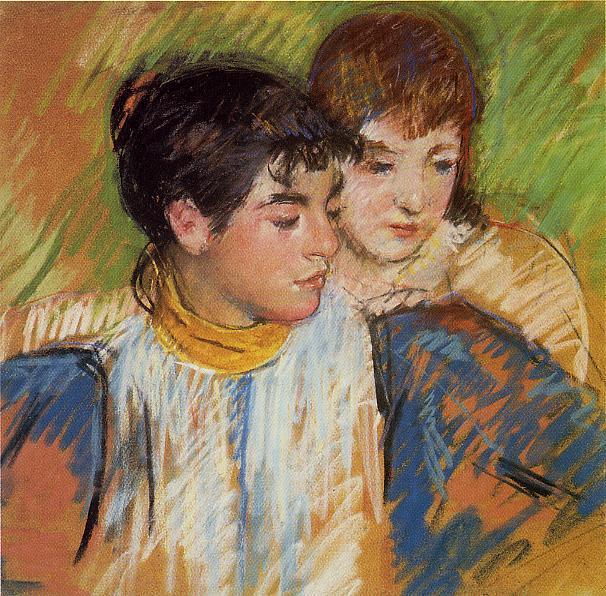 The Two Sisters (1893) - Mary Cassatt Tablo