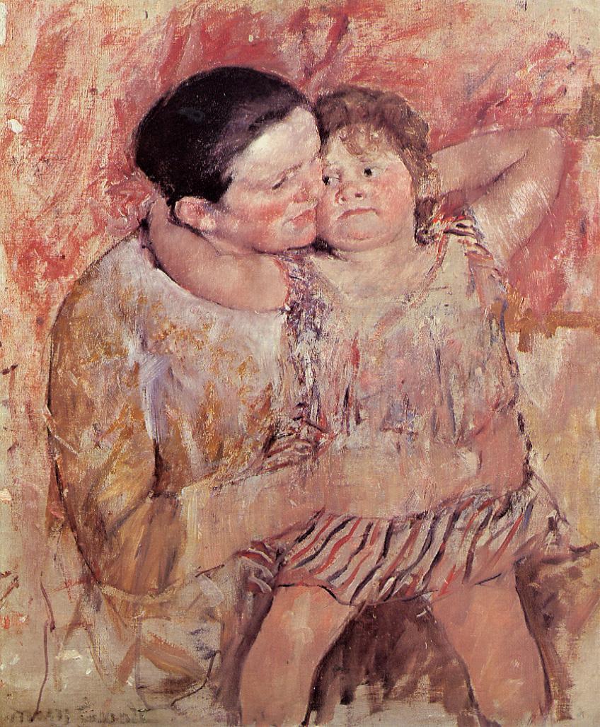 Woman and Child (1887) - Mary Cassatt Tablo