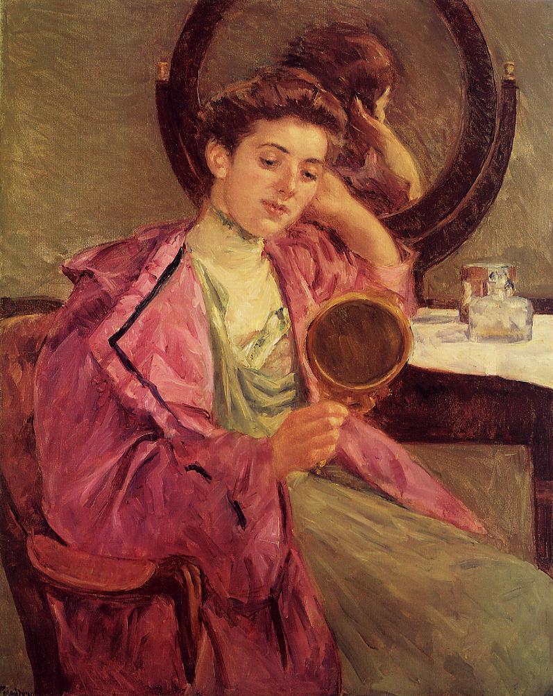 Woman at Her Toilette (1909) - Mary Cassatt Tablo
