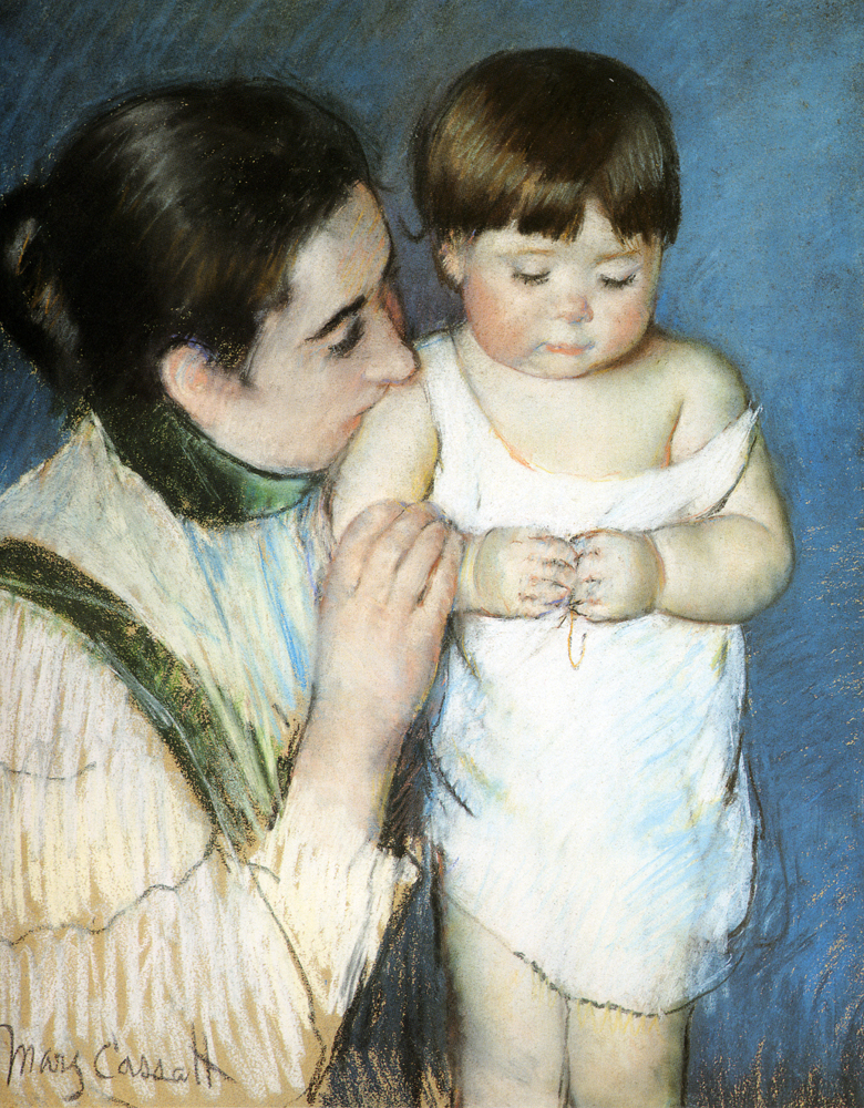 Young Thomas And His Mother (1893) - Mary Cassatt Tablo