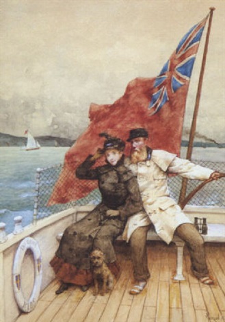 At the helm of the Daisy (1878) - Maurice Poirson Tablo