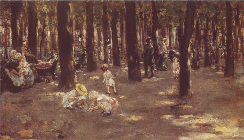 Children's playground in Tiergarten park in Berlin (1885) - Max Liebermann Tablo