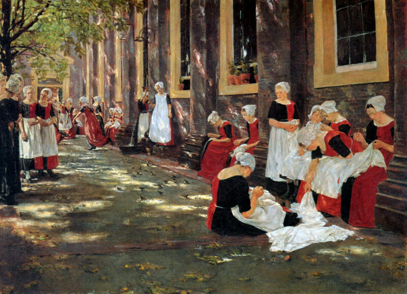 Free hour at the Amsterdam Orphanage (1881) - Max Liebermann Tablo