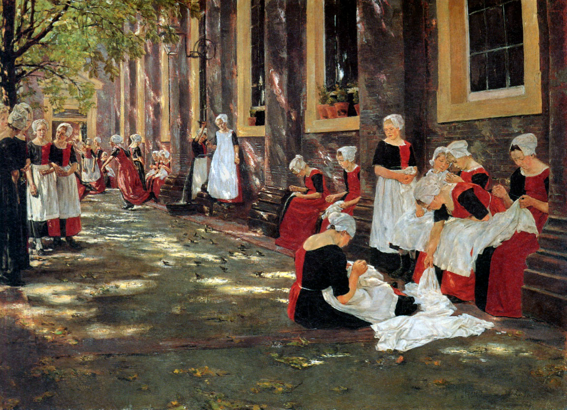 Free hour at the Amsterdam Orphanage (1881) - Max Liebermann Tablo