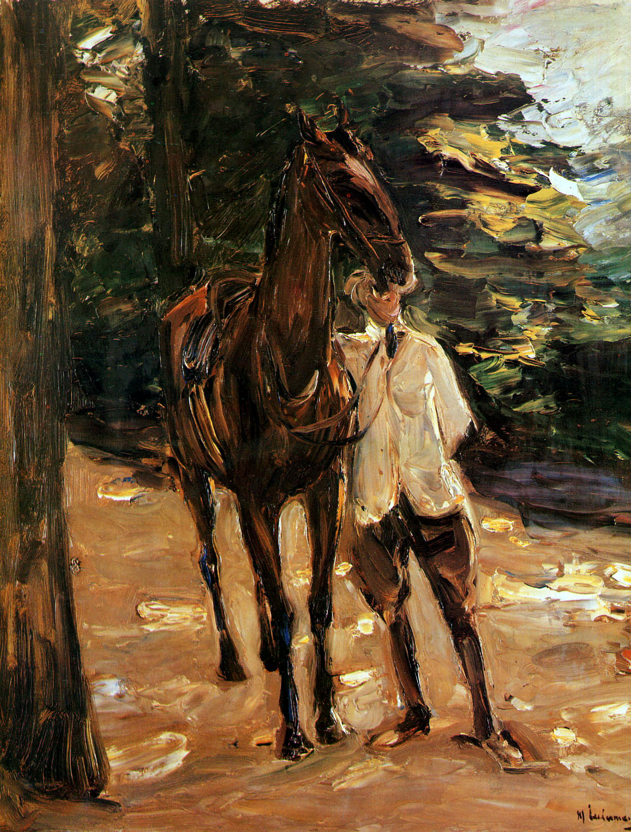 Man with horse - Max Liebermann Tablo