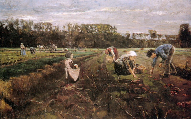 Potato gatherers - Max Liebermann Tablo
