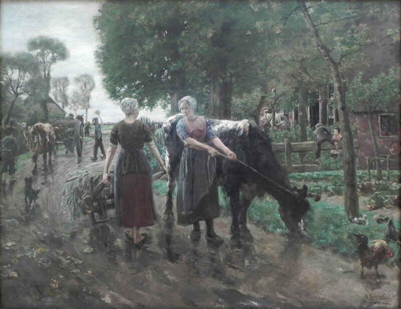 Road in Dutch Village (1885) - Max Liebermann Tablo