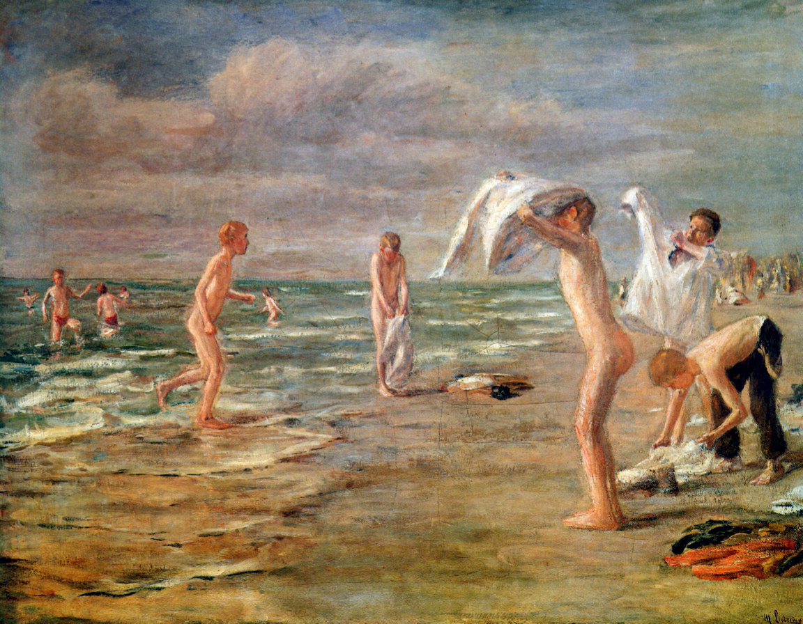 Swimming boys - Max Liebermann Tablo