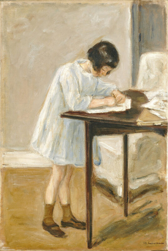 The Artist's Granddaughter at the Table (1923) - Max Liebermann Tablo