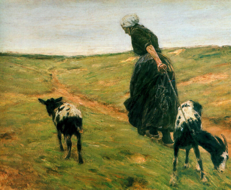 Woman and Her Goats in the Dunes (1890) - Max Liebermann Tablo