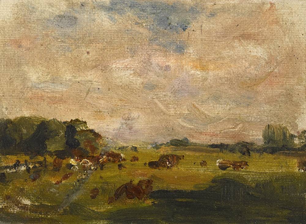 CATTLE IN A LANDSCAPE - Nathaniel Hone the Younger Tablo