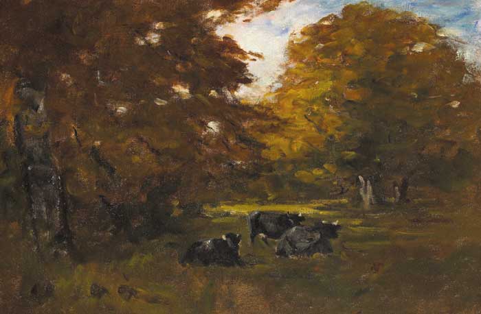 COWS IN TREE SHADOWS – Nathaniel Hone the Younger Tablo