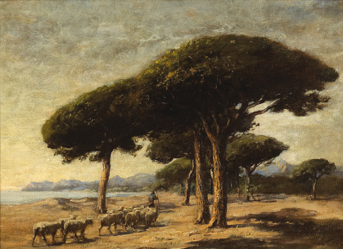 STONE PINES, NEAR CANNES, FRANCE, C.1870s – Nathaniel Hone the Younger Tablo