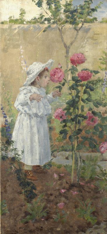 Girl among the roses (1891) - Niccolò Cannicci Tablo