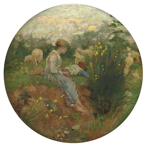 Little shepherds with flock - Niccolò Cannicci Tablo