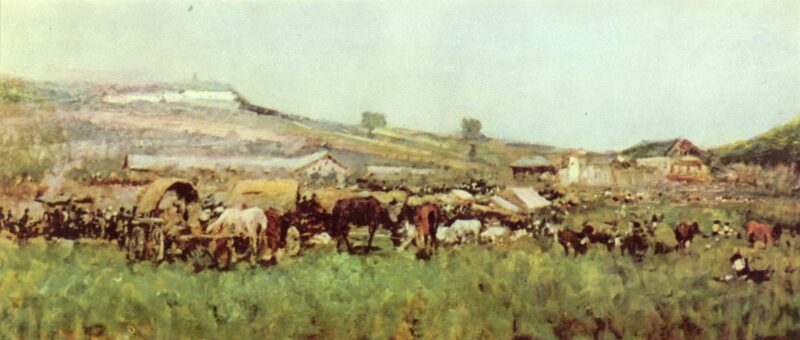 Fairground in Sinaia - Nicolae Grigorescu Tablo