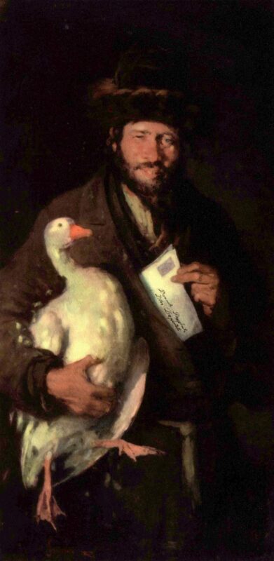 Jew with goose - Nicolae Grigorescu Tablo