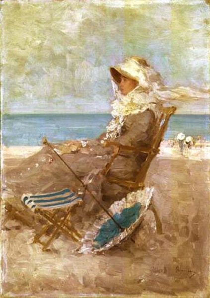 Woman on the Seashore (1881) - Nicolae Grigorescu Tablo