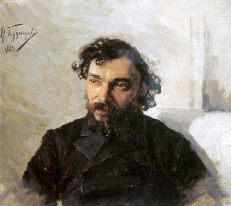 Portrait of Artist Ivan Pokhitonov (1882) - Nikolai Kuznetsov Tablo