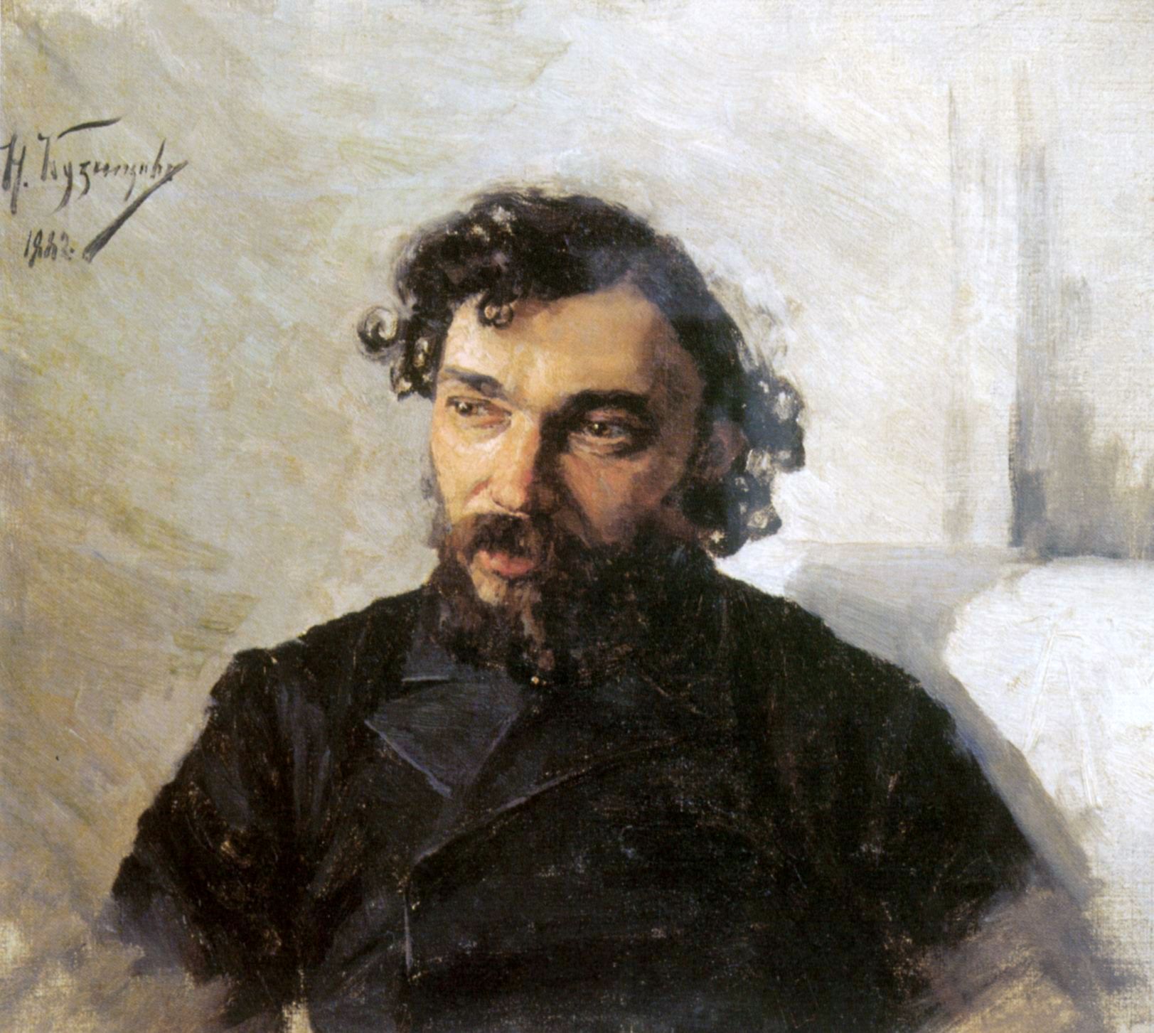 Portrait of Artist Ivan Pokhitonov (1882) - Nikolai Kuznetsov Tablo