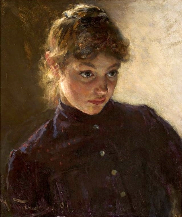 Portrait of a young girl (1891) - Nikolai Kuznetsov Tablo