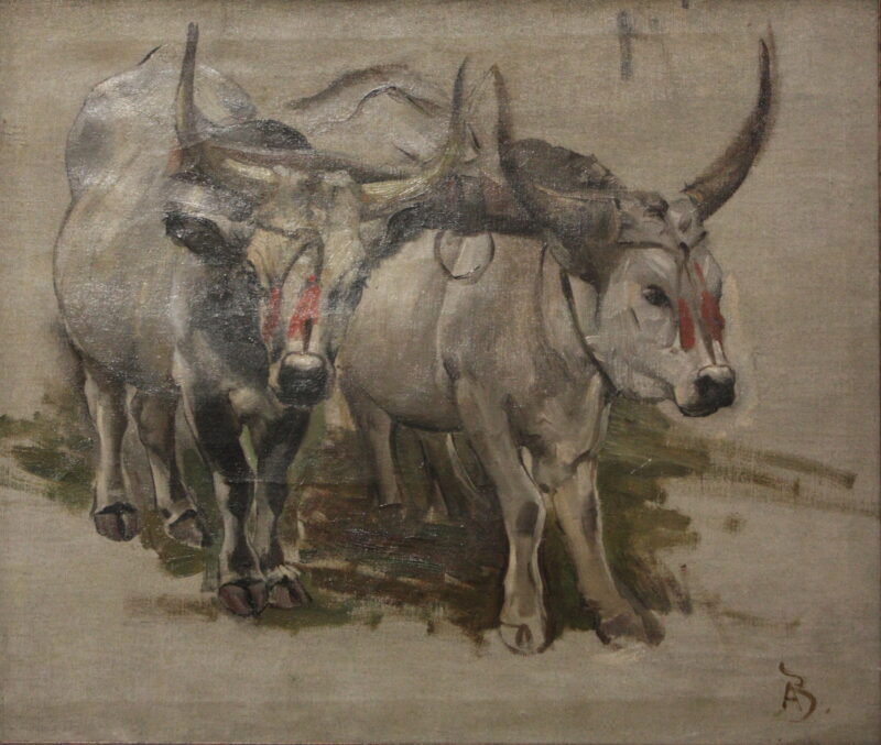 Attelage De Zébus En Inde, Étude - Paul-Albert Besnard Tablo