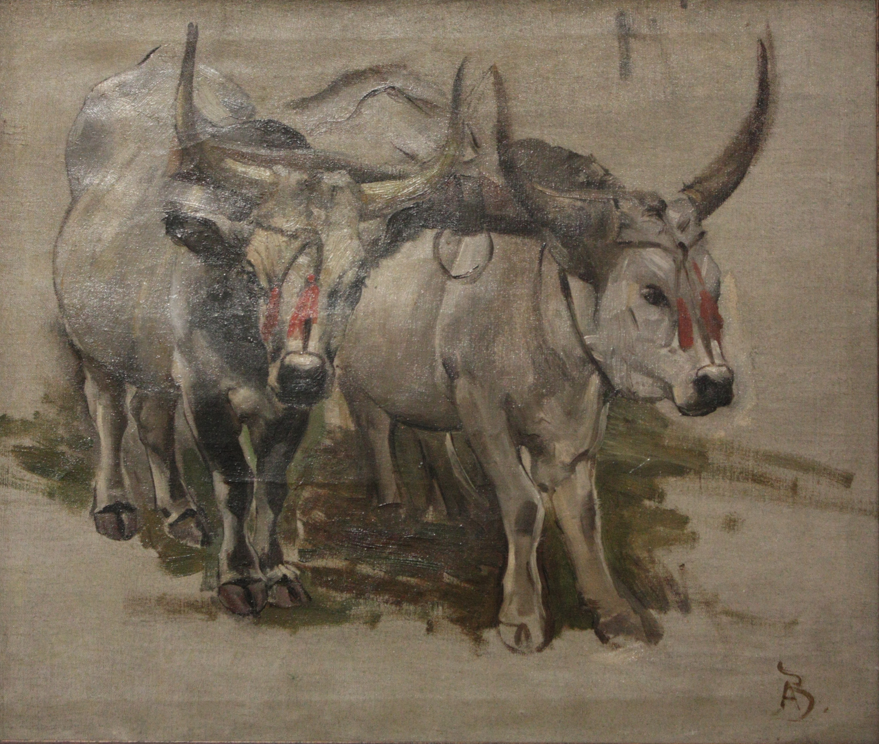 Attelage De Zébus En Inde, Étude - Paul-Albert Besnard Tablo