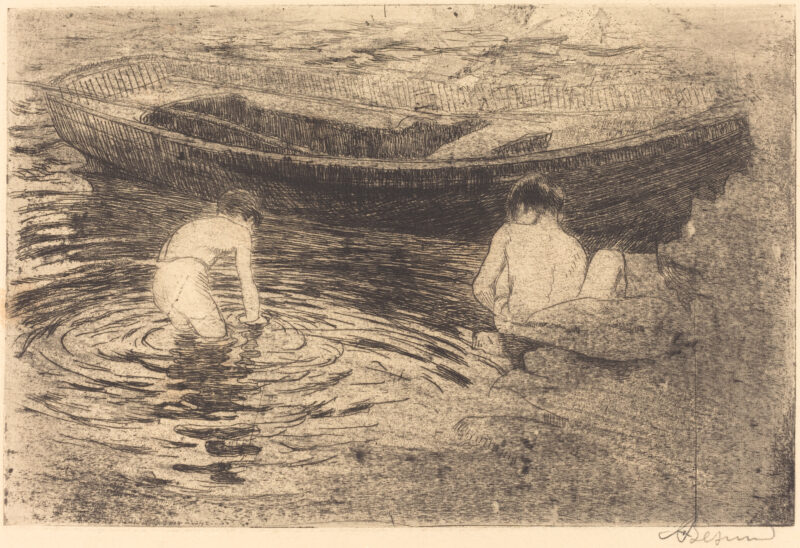 Bathing at Talloires (1888) - Paul-Albert Besnard Tablo