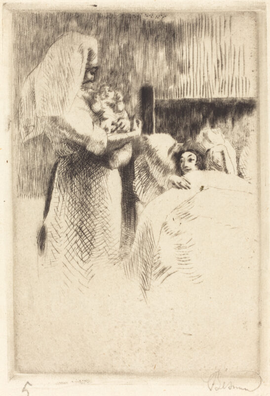 Birth Announcement for Anne élisabeth Besnard (1922) - Paul-Albert Besnard Tablo