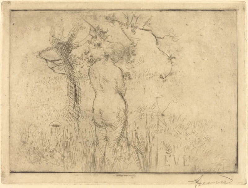 Eve Before the Apple Tree (1892) - Paul-Albert Besnard Tablo