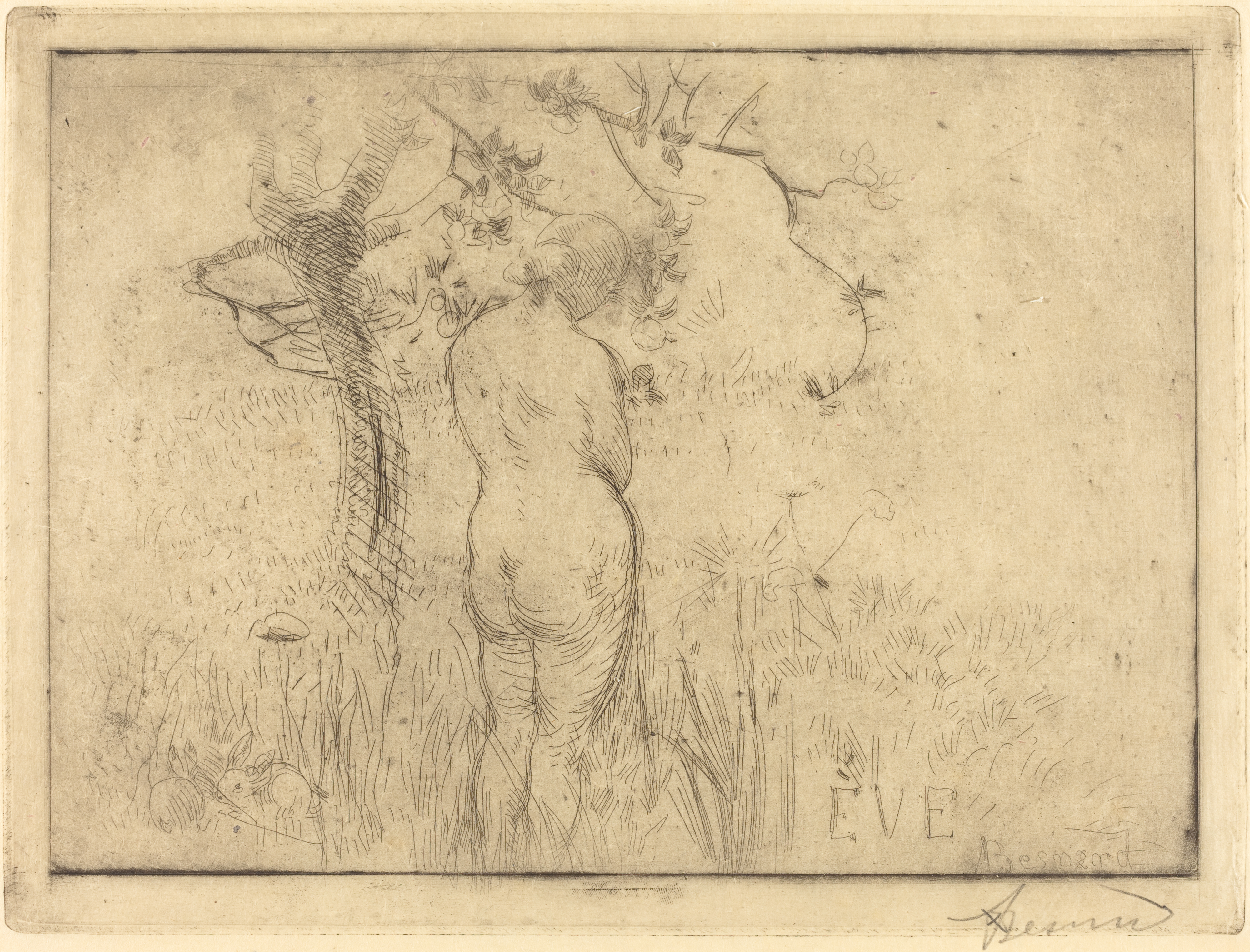 Eve Before the Apple Tree (1892) - Paul-Albert Besnard Tablo