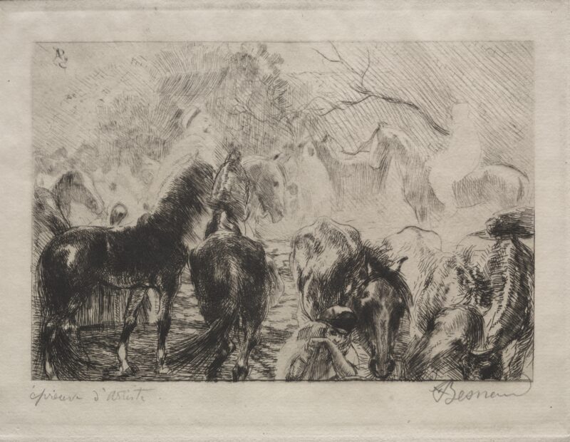 Horse Market in Algiers (1925) - Paul-Albert Besnard Tablo