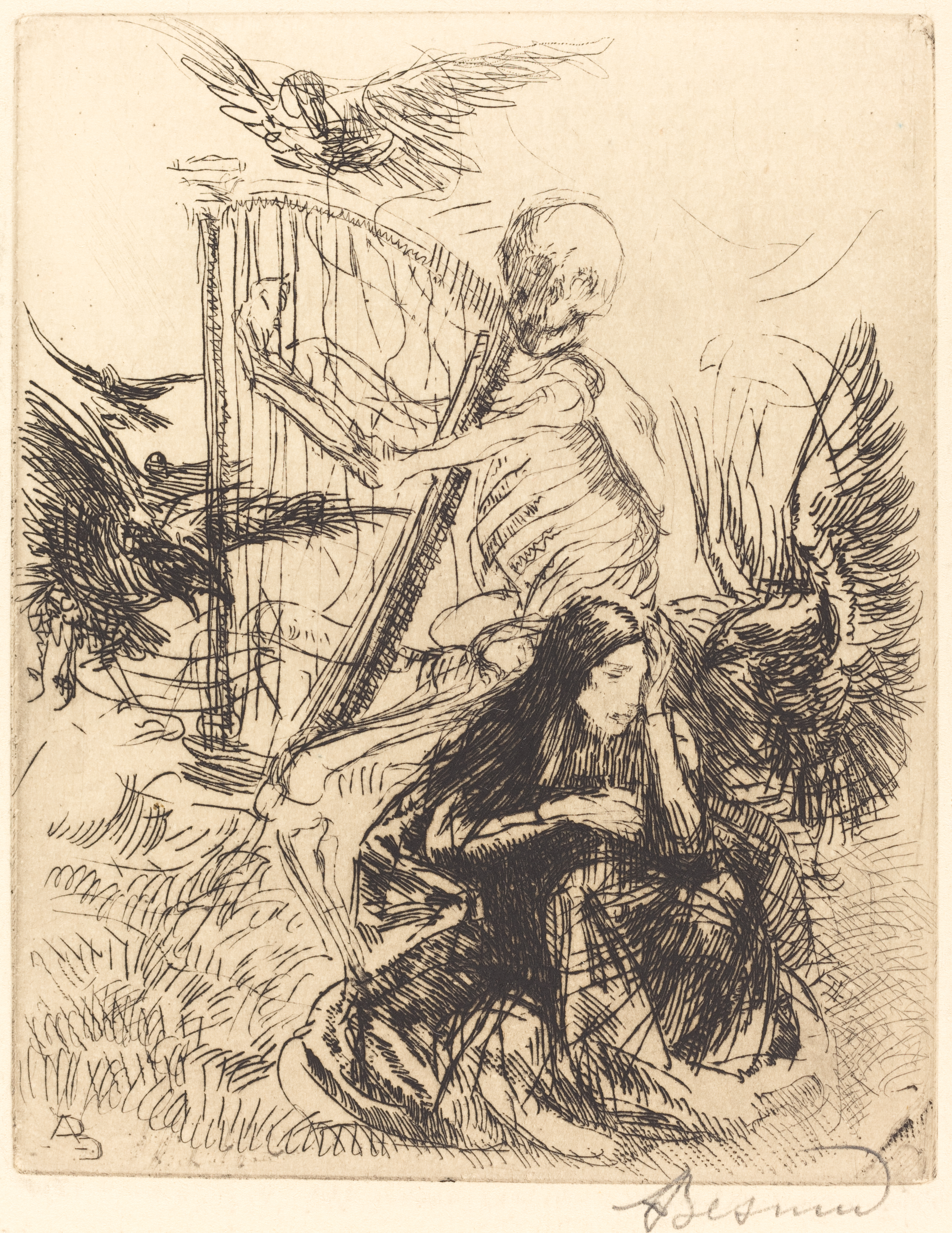Musician (musicienne) (1900) – Paul-Albert Besnard Tablo