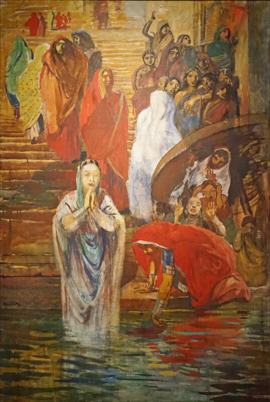 Sur un des escaliers de Bénarès (1912) - Paul-Albert Besnard Tablo