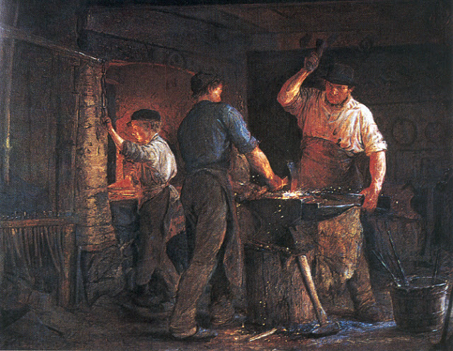 Blacksmith at Hornbaek (1875) - Peder Severin Krøyer Tablo
