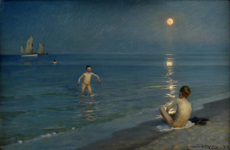 Boys Bathing at Skagen, Summer Evening (1899) - Peder Severin Krøyer Tablo