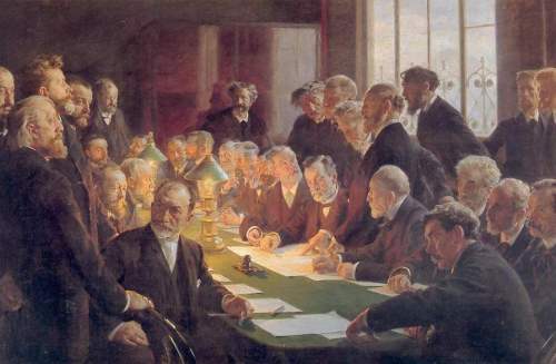 Committee for the French Art Exhibition in Copenhagen (1888) - Peder Severin Krøyer Tablo