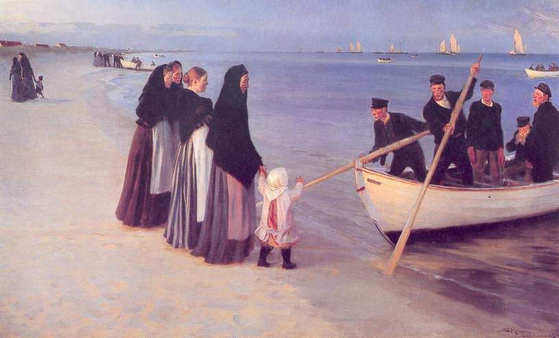 Fishermen at Skagen (1894) - Peder Severin Krøyer Tablo